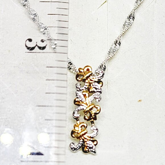 Diamond accent pendant in 14K yellow gold vermeil over 925 Sterling Silver 20 in - Picture 3 of 4